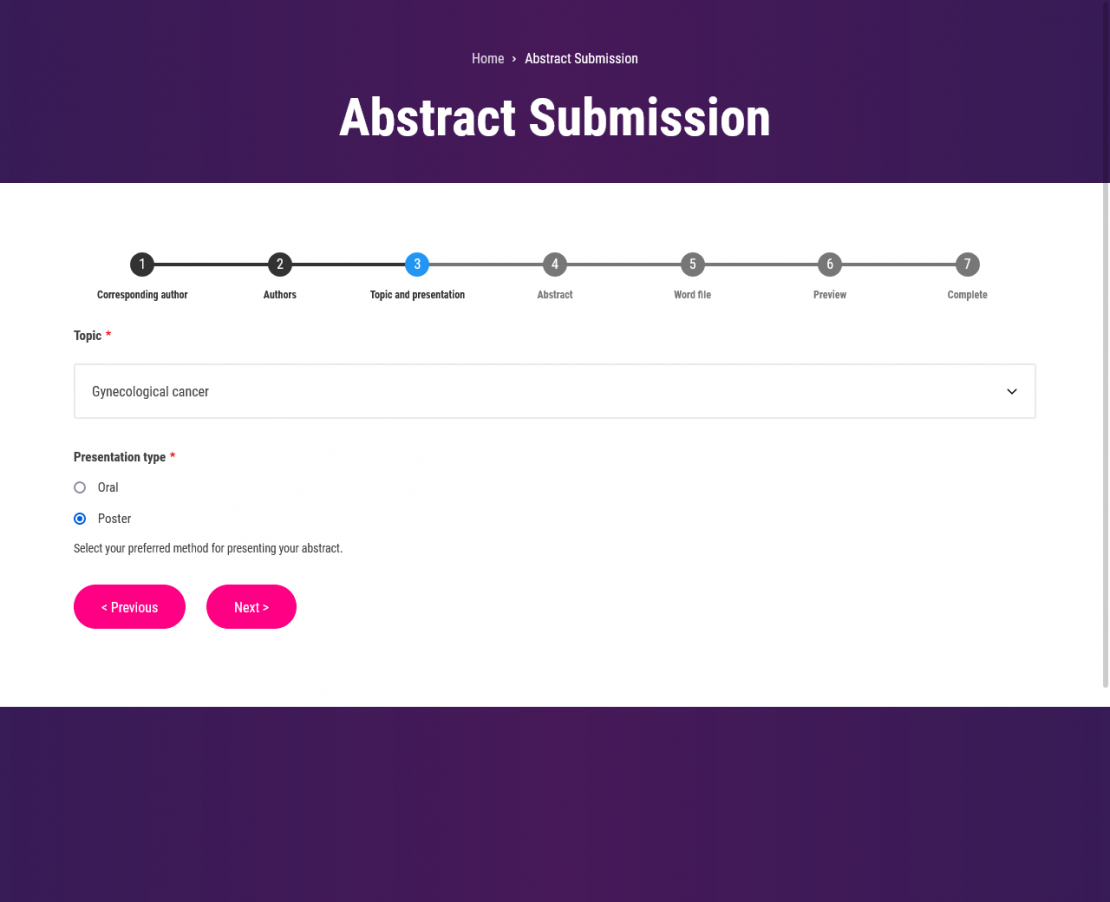 Abstract Submission - Step 3