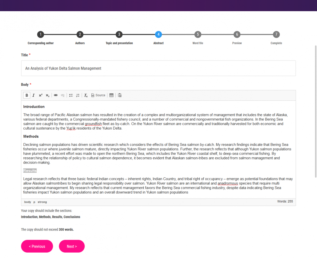 Abstract Submission - Step 4